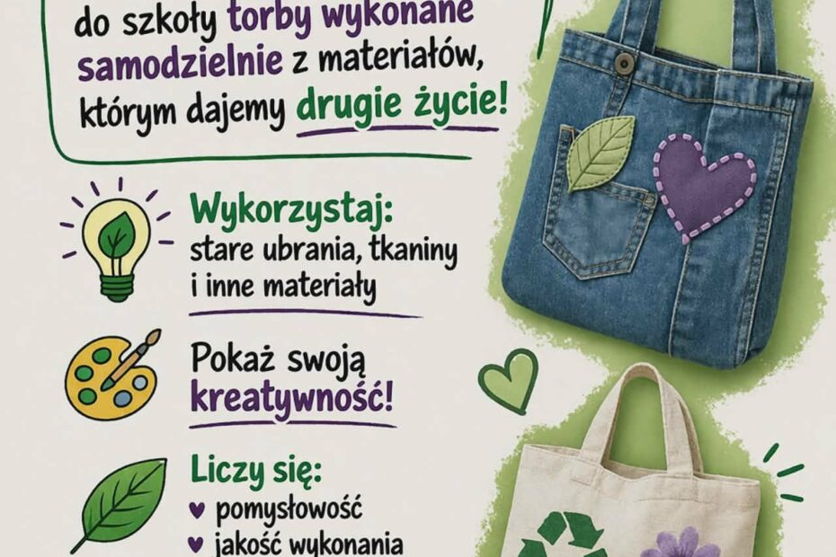Plakat informujący o KONKURSIE: DAJ RZECZOM DRUGIE ŻYCIE!